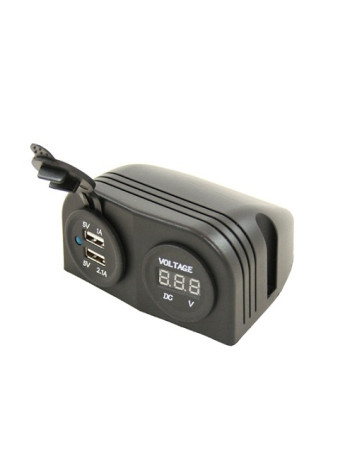 Indicador de voltaje con dos entradas para USB