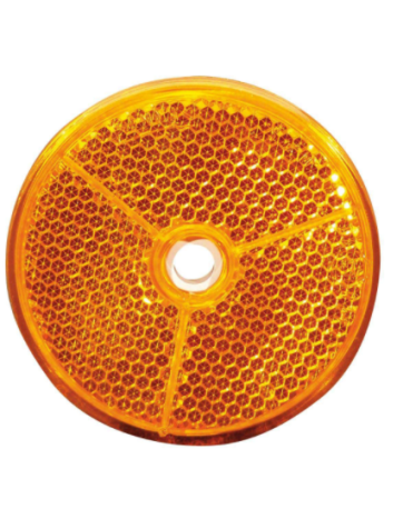 Catadrióptico redondo naranja 61 mm Ø