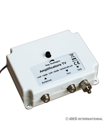 Amplificador de TV analógico e digital 12/24V