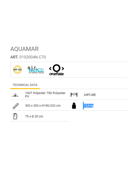 Avance / Carpa Aquamar AirTube 300 x 300 cm Avance / Carpa Aquamar AirTube 300 x 300 cm