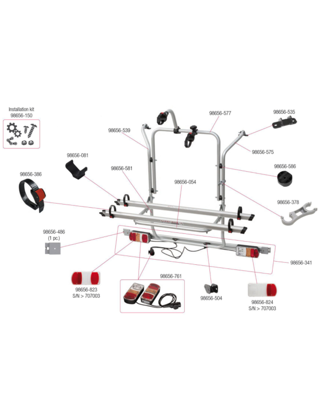 Porte-vélo Portabicis Mercedes Viano Fiamma