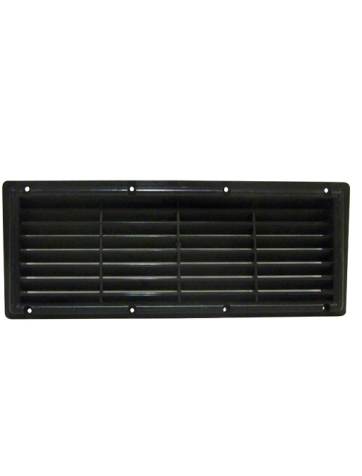 Grille noire à encastrer avec moustiquaire 340x115mm