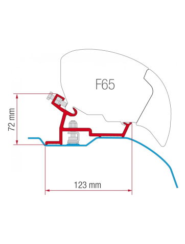 Adaptador toldo Fiamma F65 para Ducato/Jumper/ Boxer posterior al 2006