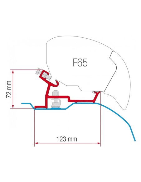 Adaptador de toldo Fiamma F65 para Ducato / Jumper / Boxer após 2006