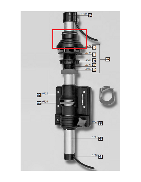 Borracha externa para mastro de antena Ø30mm
