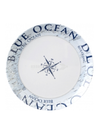 Flacher Teller Ø 25 cm in Melamin Blue Ocean Brunner