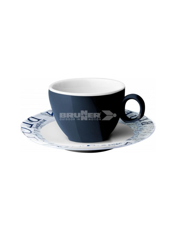 Tazza set e piastra di melanina caffè 10cl. Oceano Blu Brunner