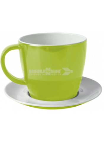 Piatto e tazza di melanina caffè 25cl. Sandhia Brunner