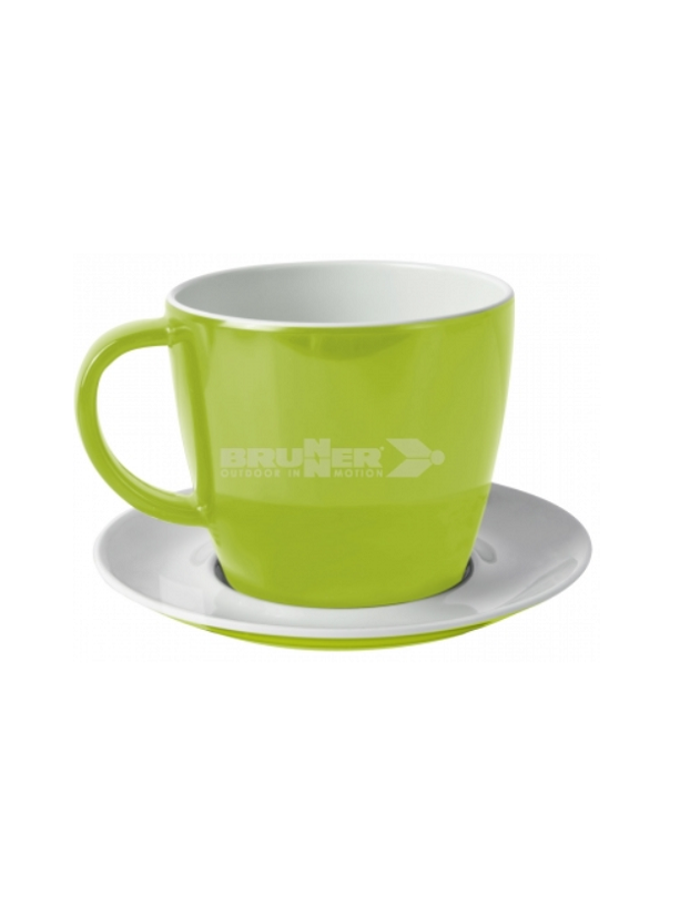 Piatto e tazza di melanina caffè 25cl. Sandhia Brunner