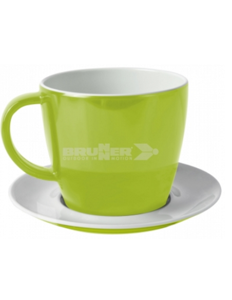 Assiette et tasse de café mélanine 25cl. Sandhia Brunner