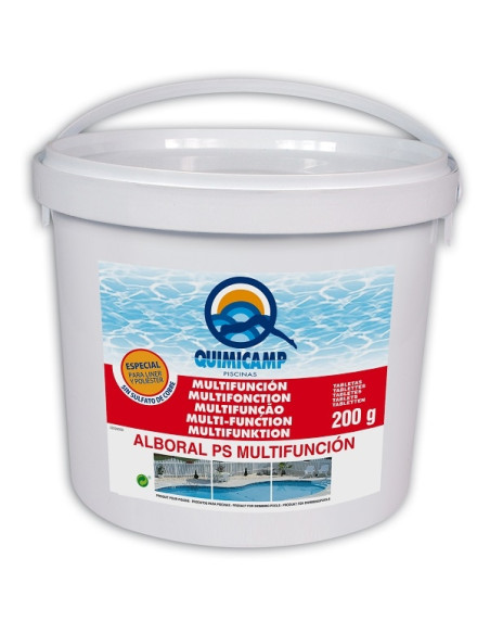 Cloro Multifunción Quimicamp pastillas 5kg. Sin sulfato de cobre LINER.