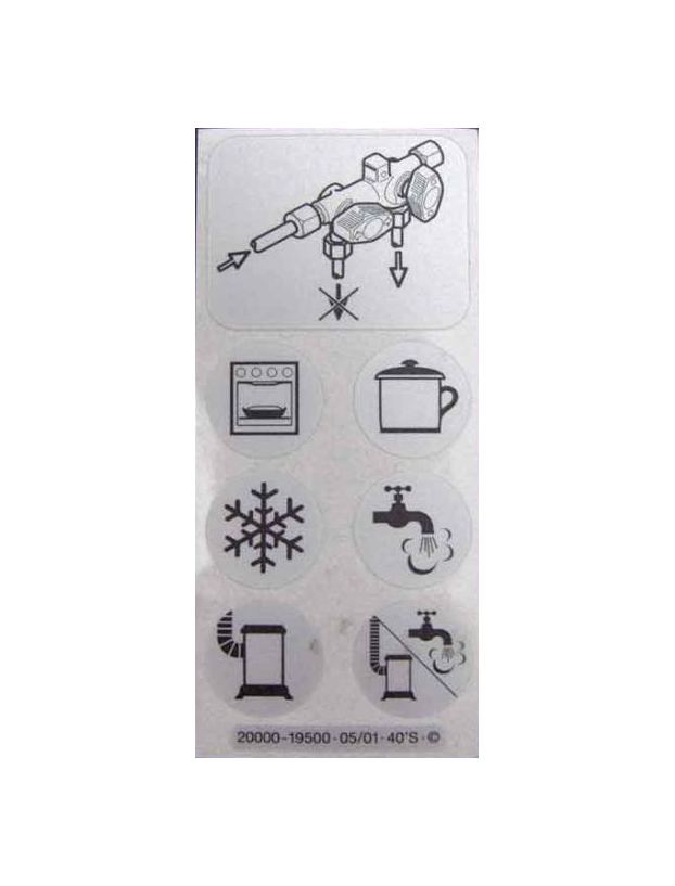 Indicatori adesivi per chiavi a gas