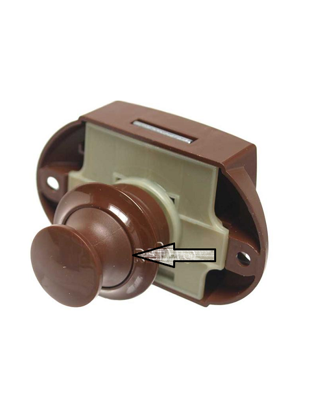 Brown screwed button for Box closure (Falleba)