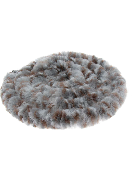 Cortina Chenille 56x185 cm cinza marrom e branco Cortina Chenille 56x185 cm cinza marrom e branco