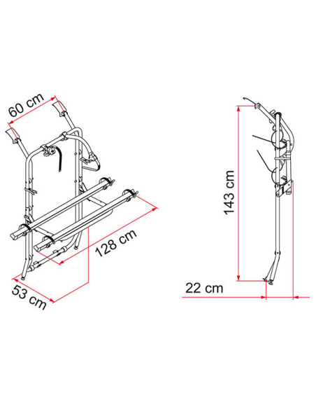 Carry Bike for Opel Vivaro, Nissan Primestar, Renault Traffic with single door Fiamma