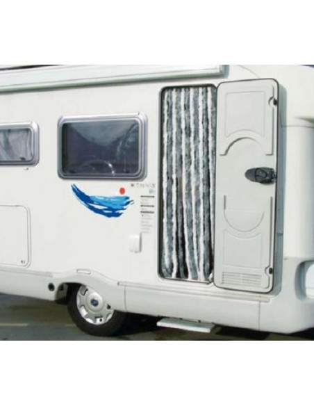 Cortina puerta Caravana Midland 100x200 cm Gris y Blanca