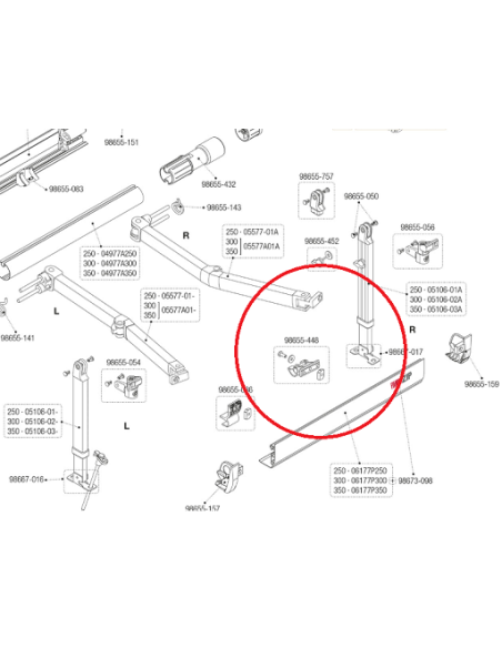Soporte Rafter de la tapa frontal F45 TI / IL. FLAMME Soporte Rafter de la tapa frontal F45 TI / IL. FLAMME
