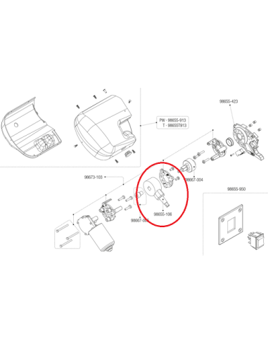 Torno para manivela toldos F45 IL / TI / L FLAME