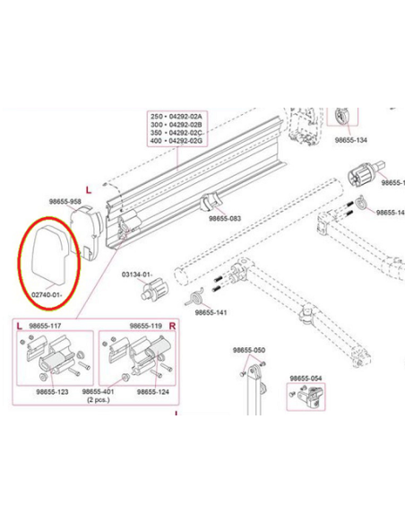 Cache latéral gauche F45 PLUS. FIAMMA