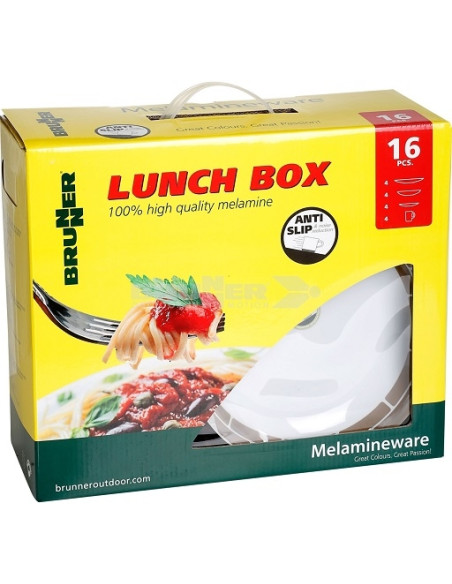 Rutschfestes Geschirr Chocolatte 16-teilig in Melamin Brunner