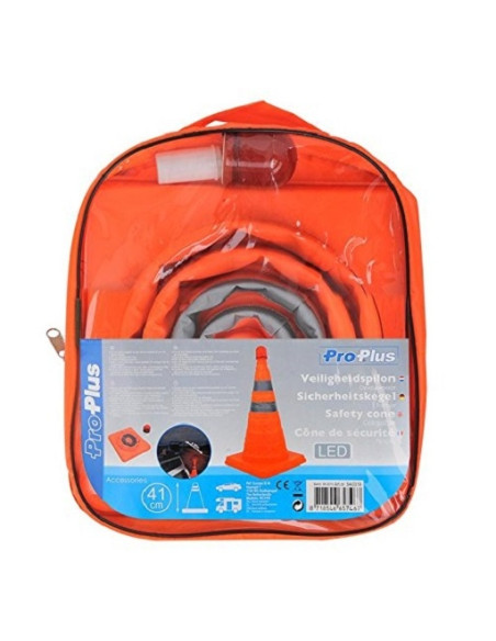 Collapsible safety cone with Pro Plus LED lights