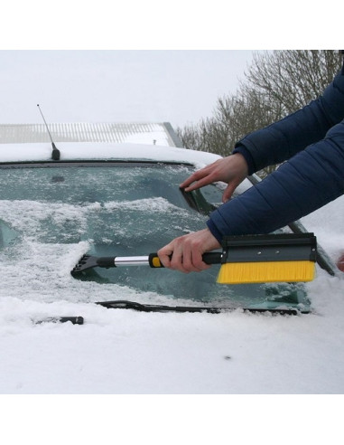 Brosse à vitres télescopique avec grattoir à glace Pro Plus