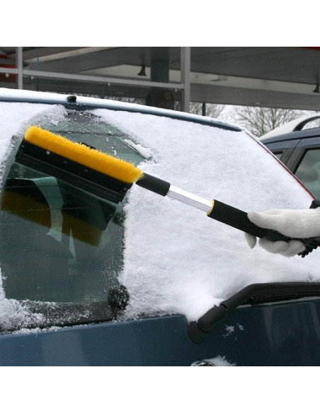 Brosse à vitres télescopique avec grattoir à glace Pro Plus