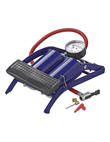 PRO PLUS 7BAR/100 PSI double cylinder foot pump with pressure gauge