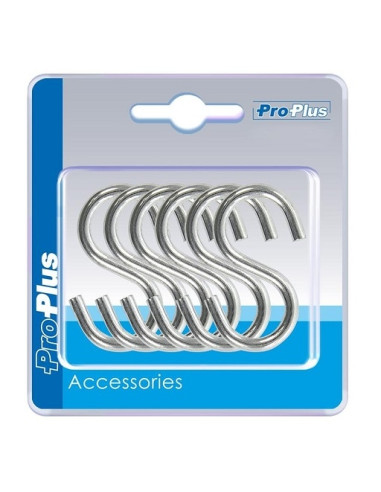Set of 6 steel S-hooks 44 x 21mm Pro Plus