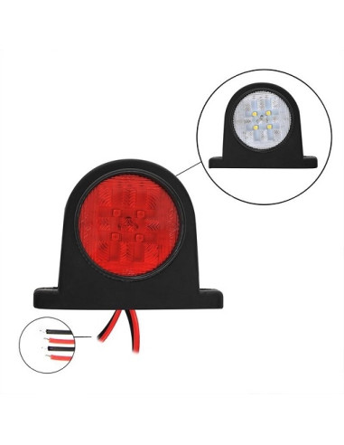 Luz marcadora de folga frontal vermelha/branca Pro Plus