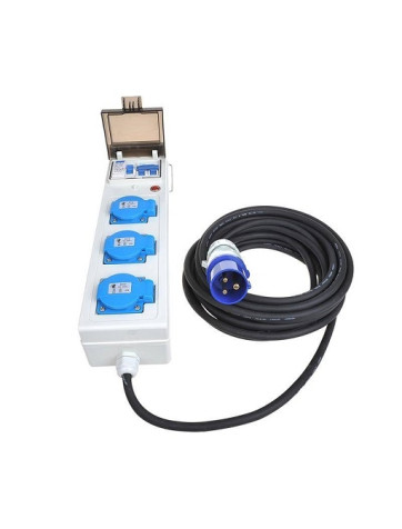 Schuko power strip with a 25A automatic and a 10A thermal magneto