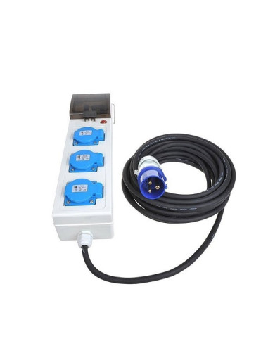 Schuko power strip with a 25A automatic and a 10A thermal magneto