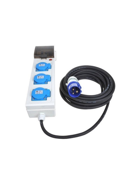 Regleta schuko con un magnete termico automatico 25A e 10A Regleta schuko con un magnete termico automatico 25A e 10A