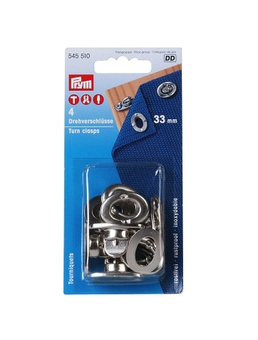 Set de cuatro cierres / broches 33 mm Prym