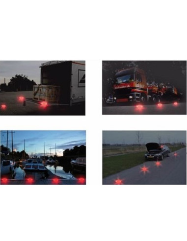 Lanterna de emergência circular brilhante 16 LED laranja Pro Plus