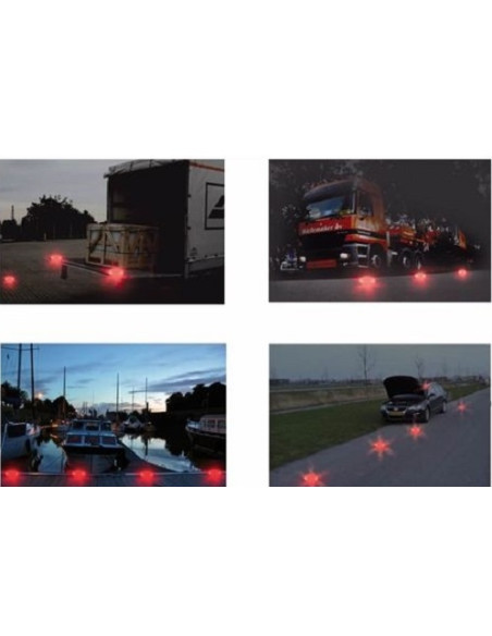 Lanterna de emergência circular brilhante 16 LED laranja Pro Plus