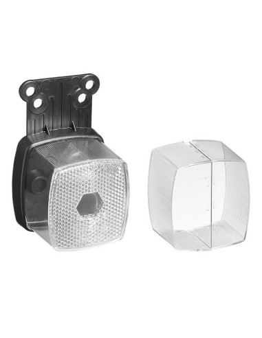 Luz de posição quadrada branca com refletor frontal 66x62mm Radex