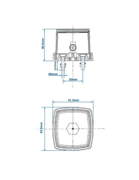 White square position light with front reflector 66x62mm Radex White square position light with front reflector 66x62mm Radex