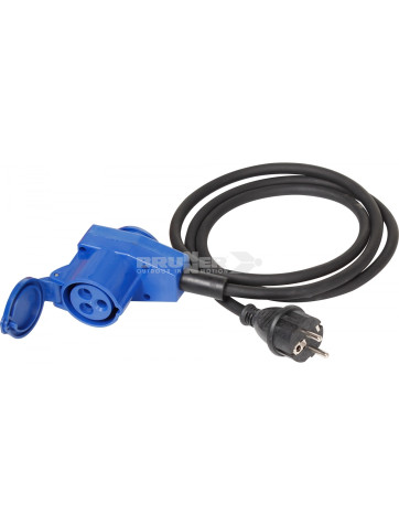 Schuko/Cetac-Adapter mit 30 cm Außenbogen mit einer Dicke von 2,5 mm²