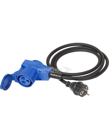 Adaptador Schuko/Cetac con codo para exterior de 30 cm con grosor de 2.5mm²