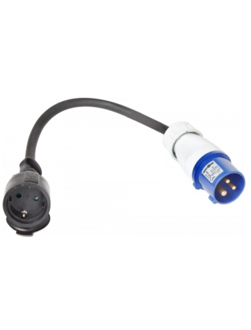 Adaptador Cetac/Schuko 30 cm para exterior con un grosor 2,5 mm²