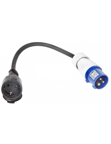 Adaptador Cetac/Schuko 30 cm para exterior con un grosor 2,5 mm²
