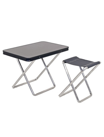 Conjunto de mesa con dos taburetes plegables Crespo