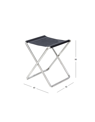 Tabouret pliant en aluminium gris foncé Crespo