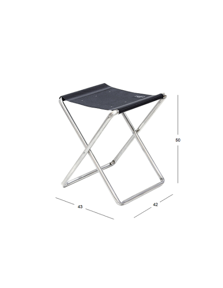 Tabouret pliant en aluminium gris foncé Crespo