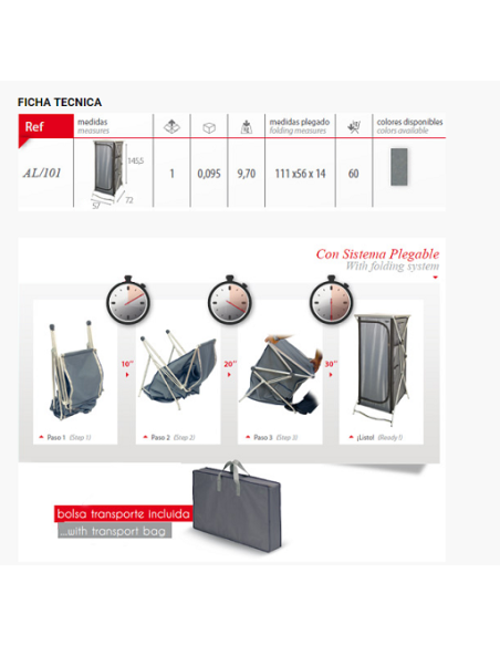 Armoire de montage ultra-rapide grise Crespo