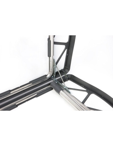 Ovaler Tisch aus grauem Aluminium 120 x 90 cm gewellt