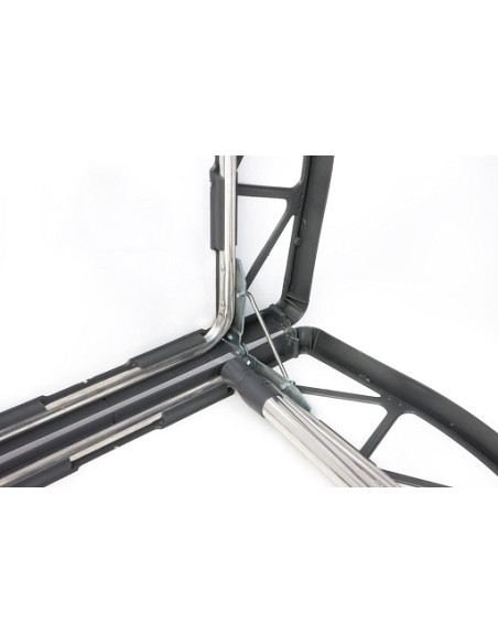 Ovaler Tisch aus grauem Aluminium 120 x 90 cm gewellt