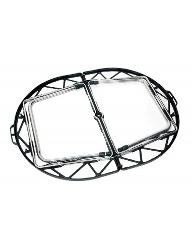 Mesa oval de alumínio cinza 120 x 90 cm Ondulada