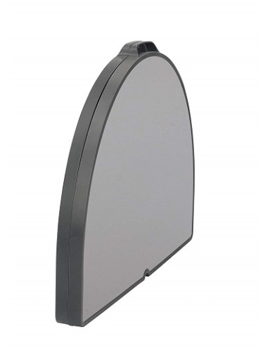 Ovaler Tisch aus grauem Aluminium 120 x 90 cm gewellt